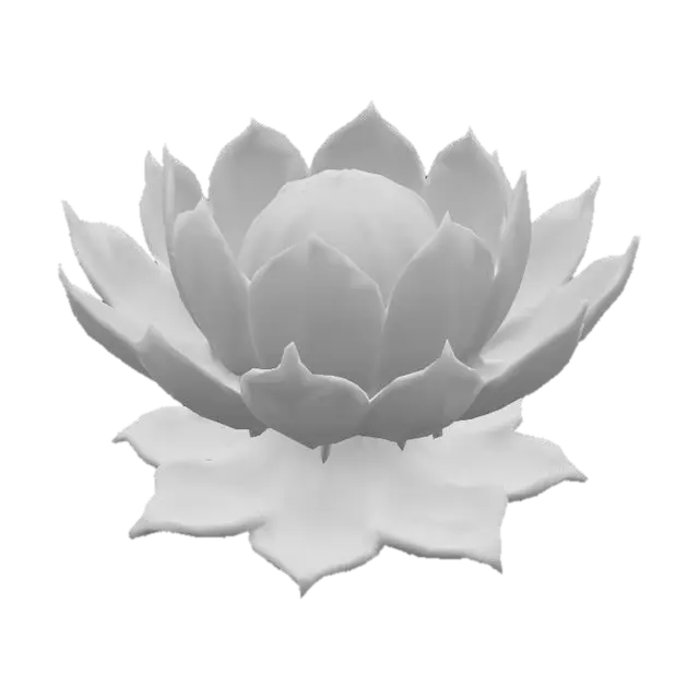 3D model for A shiny jagged Stained glass 3D portrait of a lotus flower, in an embossed painting surface,
with beautiful colors