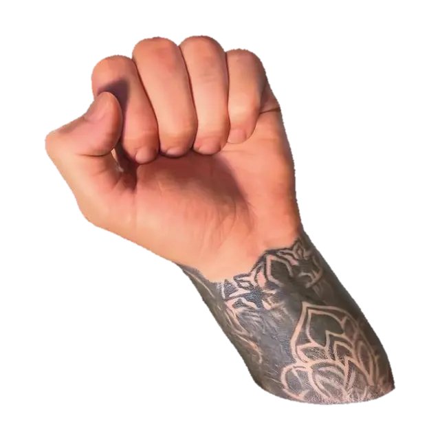 3D model for Clenched Fist with Tattooed Forearm