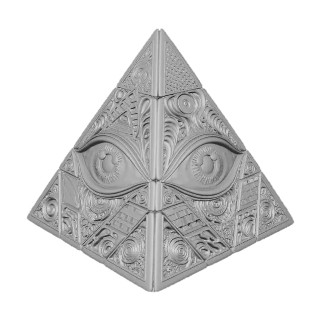 3D model for A pyramid style puzzle cube, All-Seeing Eye with fractal geometry.