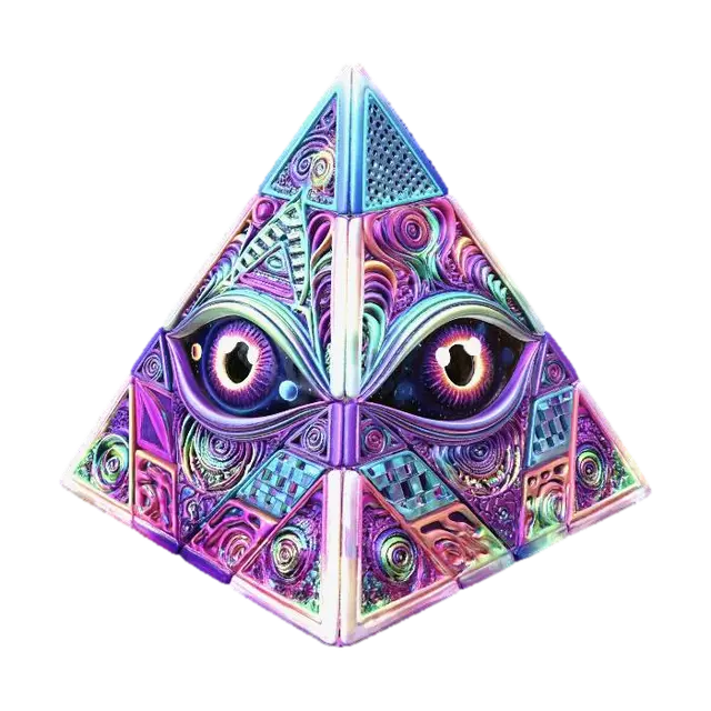 3D model for A pyramid style puzzle cube, All-Seeing Eye with fractal geometry.