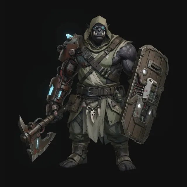3D model for An Orc Tech Warrior with Torn Cloak