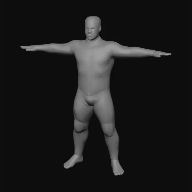 3D model for Black and Blue Exosuit in T-Pose