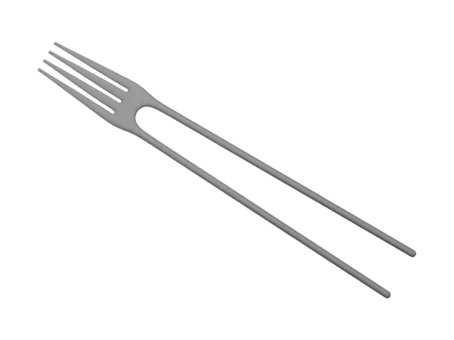 3D model for Blue Plastic Forks on Wood