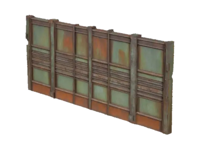 Rusty Steel Wall - Grunge 3D model, vytvořený pomocí AI