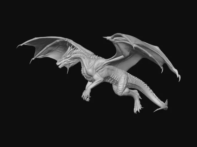 3D model for Azure Dragon in Flight