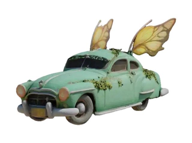 3D model for #fairy# spirit transformed in to old car

