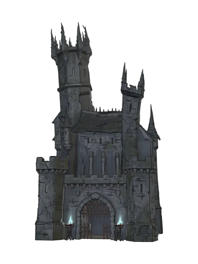 Mô hình 3D castel - Torchlight, được tạo bằng AI