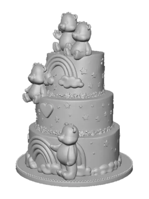 3D model for Pastel Rainbow Bear Cake