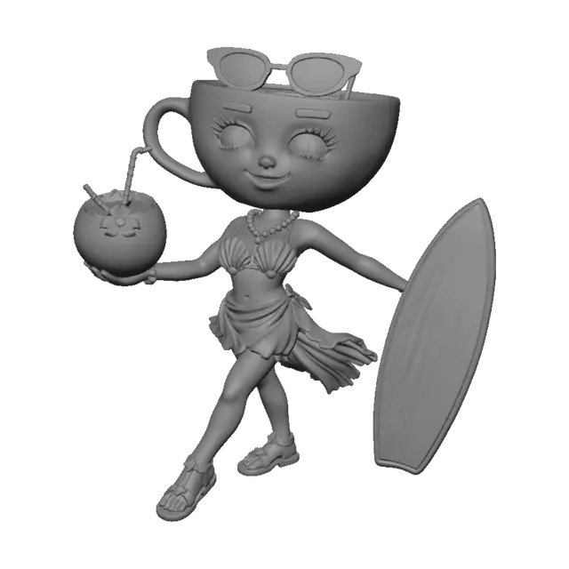 3D model for Three on the Tropical Beach