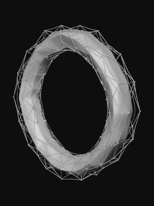 3D model for low poly torus wireframe