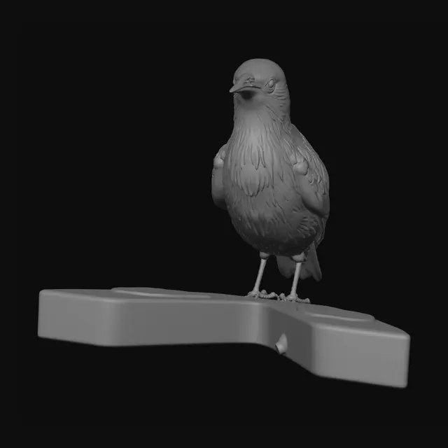 3D model for Iridescent Starling on a Metal Beam