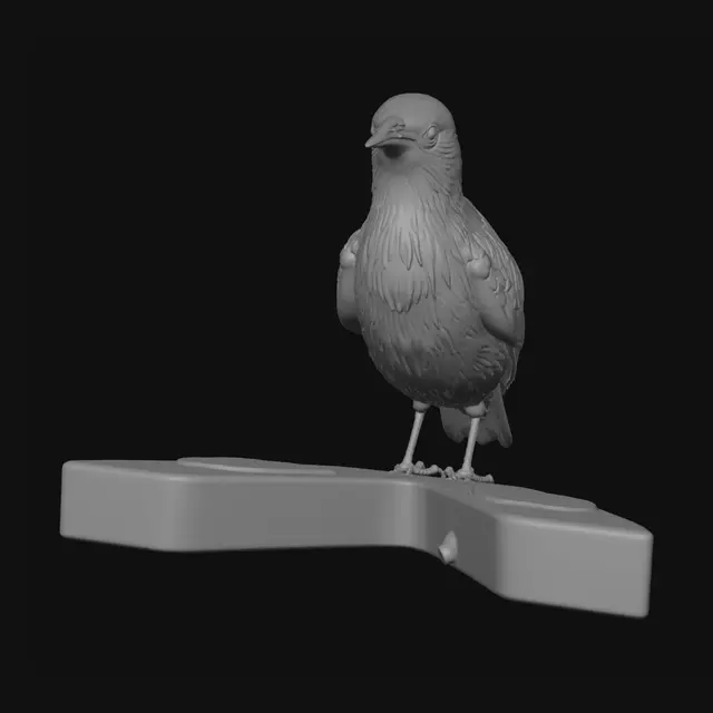 3D model for Iridescent Starling on a Metal Beam