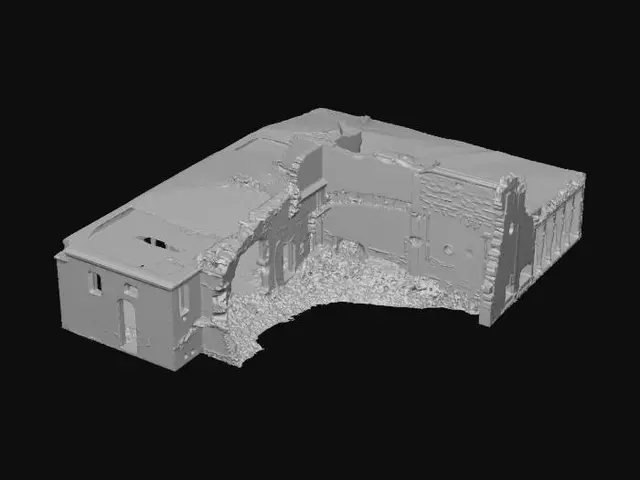 3D model for Crumbling Brick and Stone Ruin