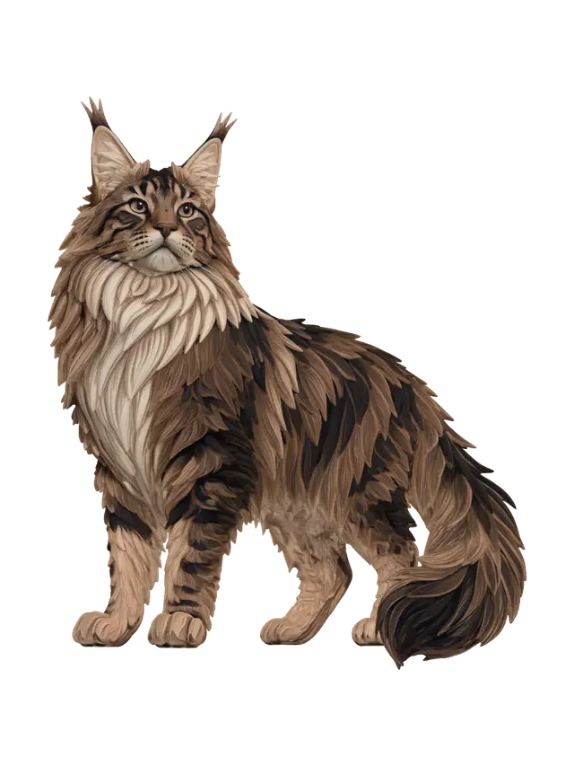 Autumn Majesty - Coon 3D model, vytvořený pomocí AI