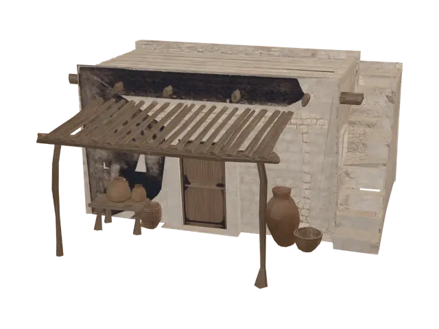 Desert Shelter - Isolated 3D model, vytvořený pomocí AI