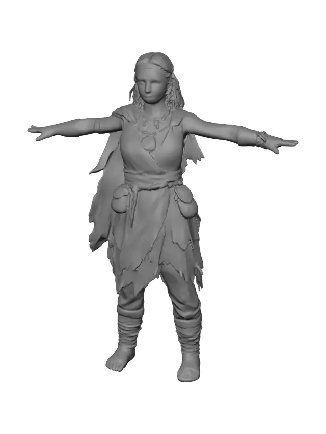 3D model for Stone Age Huntress