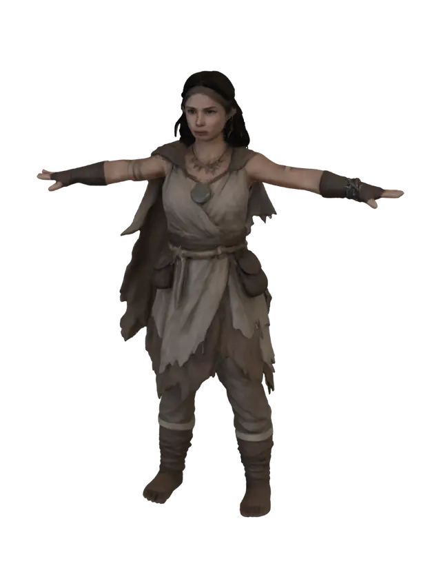 3D model for Stone Age Huntress