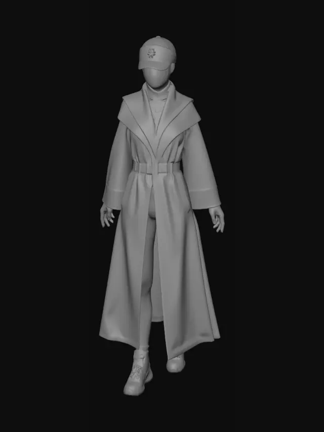 3D model for Velvet Midnight Coat