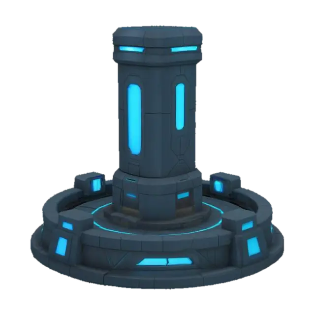 Futuristic Energy Core - Cylinder 3D model, vytvořený pomocí AI