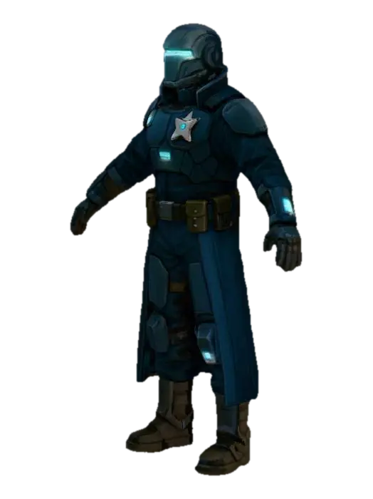 Enforcer Armor 3D model, vytvořený pomocí AI