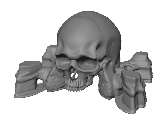 3D model for mache mir eine skull höhle mit mehreren durchgängen. Maße solle 240x230x230 sein. Mache sie finster und Episch