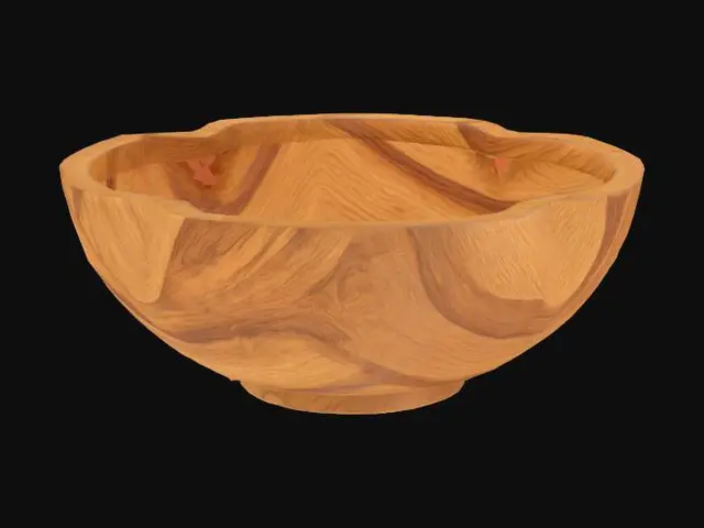 3D model for Generate a highly detailed 3D model of a single carved wooden home décor item. It should showcase natural texture and tones of wood—walnut, oak, or teak—with visible grain, chisel marks, and polished or matte finishes.