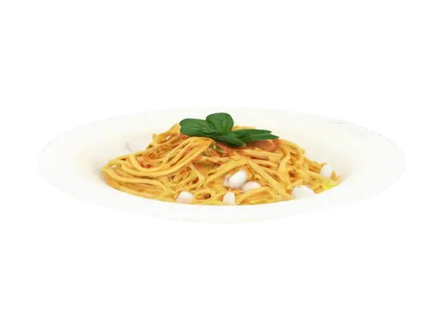 3D model for ultra realistic serving spaghetti on a white plate
