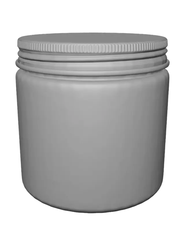 3D model for Amber Plastic Jar with Silver Lid