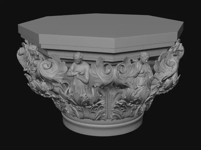 3D model for Allegorical Corinthian Capital with Acanthus and Figures