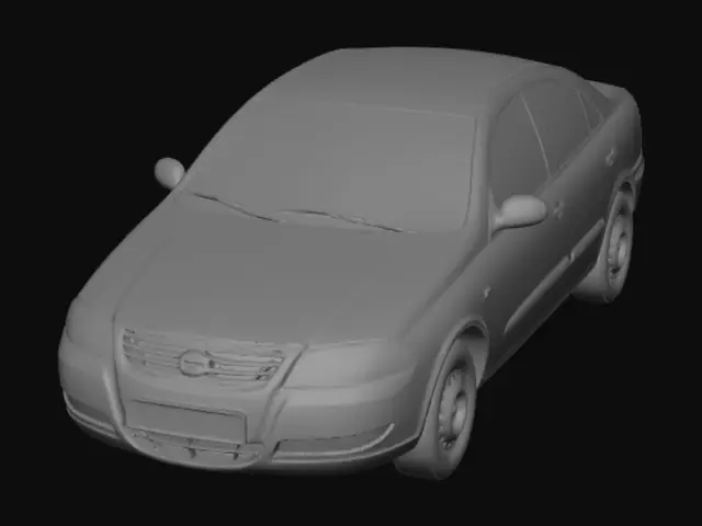 3D model for Silver Nissan sedan in showroom