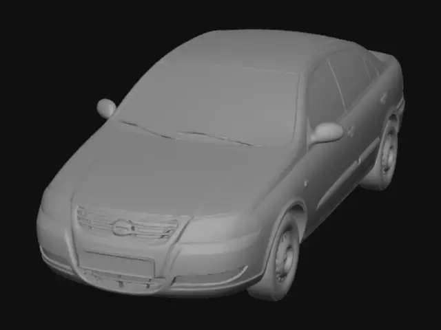 3D model for Silver Nissan sedan in showroom