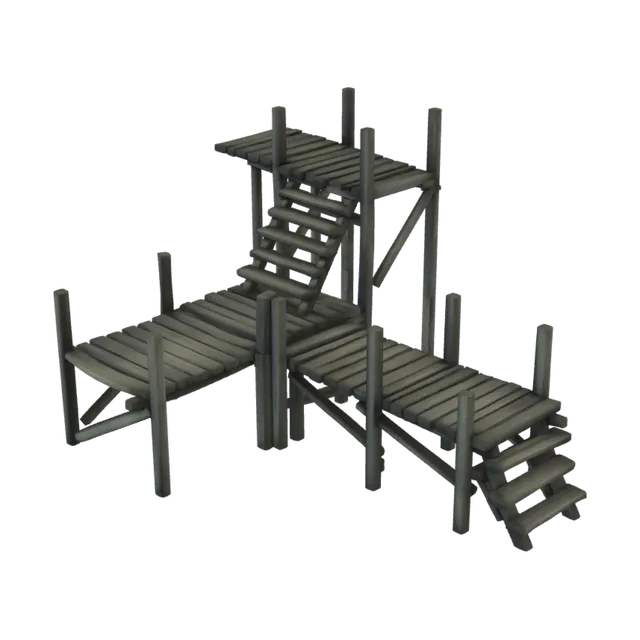 Tower of Wooden Steps - Towering 3D model, vytvořený pomocí AI