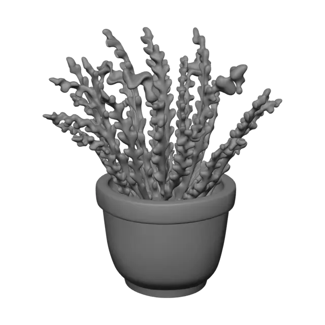 3D model for Curly Fern in a Terracotta Pot