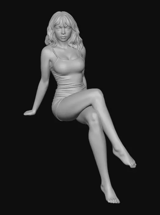 3D model for Grey Serenity on a Neutral Sofa