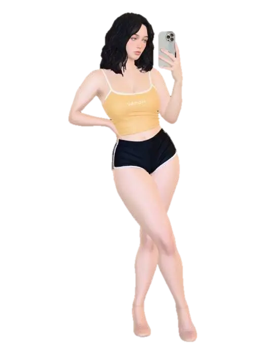 Sunlit Mirror Selfie 3D model, vytvořený pomocí AI