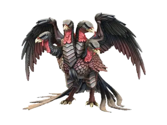 #Thanksgiving#, Model of a turkey hydra. model in a dark cell shaded art style.… 3D model, vytvořený pomocí AI