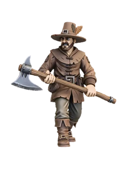 #Thanksgiving#, Model of a medieval fantasy thanksgiving pilgrim. model in a dark… 3D model, vytvořený pomocí AI