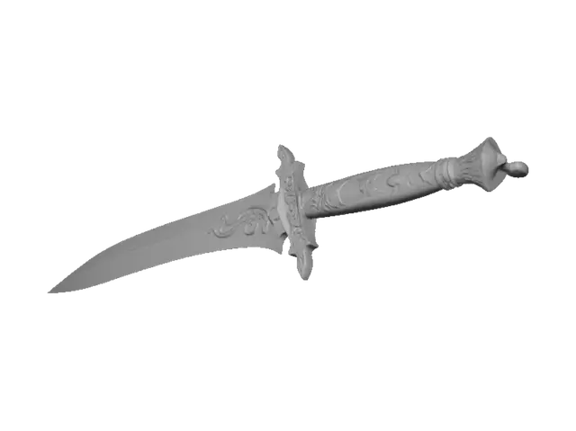 3D model for Dagger with a rose handle and a vine design up the blade