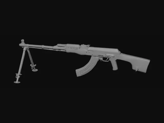 3D model for AK-47 Assault Rifle with Wood Stock and Bipod
