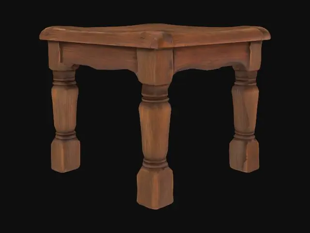 3D model for Medieval wooden stool