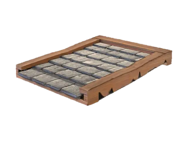 Slate roof straight 3D model, vytvořený pomocí AI