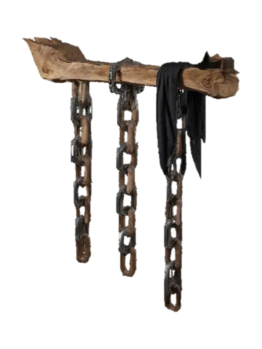 Chains and Timber 3D model, vytvořený pomocí AI