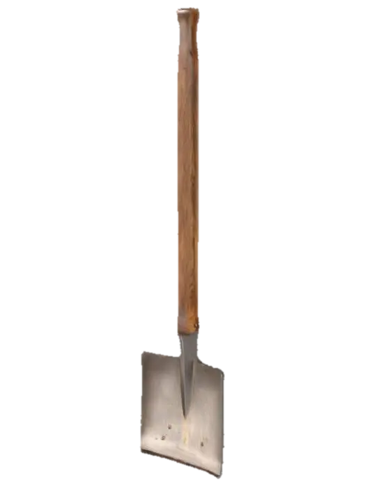 A simple wooden hand-plow, featuring a long, sturdy, unpolished dark wood handle,… - Handheld 3D model, vytvořený pomocí AI