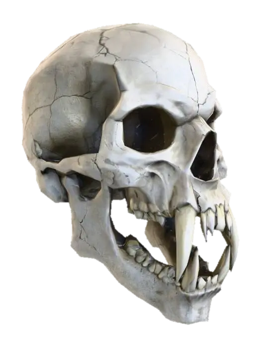 A demonic reaper skull, intricately detailed with an imposing, predatory form. Its… 3D model, vytvořený pomocí AI