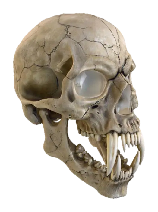 A demonic reaper skull, intricately detailed with an imposing, predatory form.… 3D model, vytvořený pomocí AI