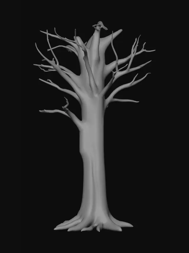 3D model for Tall oak tree