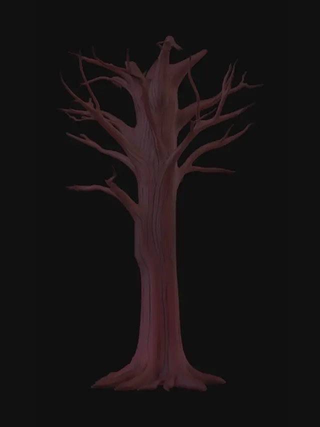 3D model for Tall oak tree