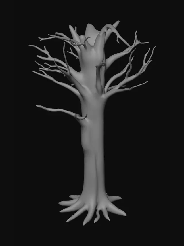 3D model for Tall oak tree