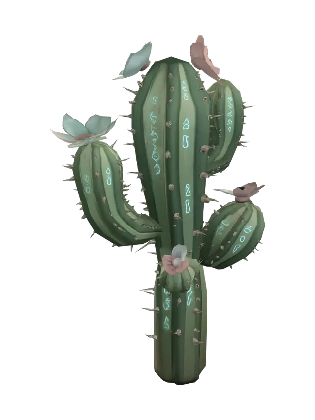cactus 3D model, vytvořený pomocí AI