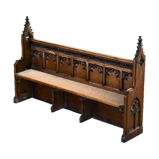 Gothic_Carved_Pew_1120025437_generate - Church 3D model, vytvořený pomocí AI